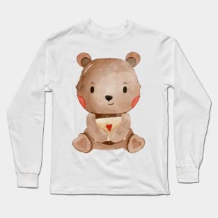 Cute Valentines Day Teddy Bear Long Sleeve T-Shirt